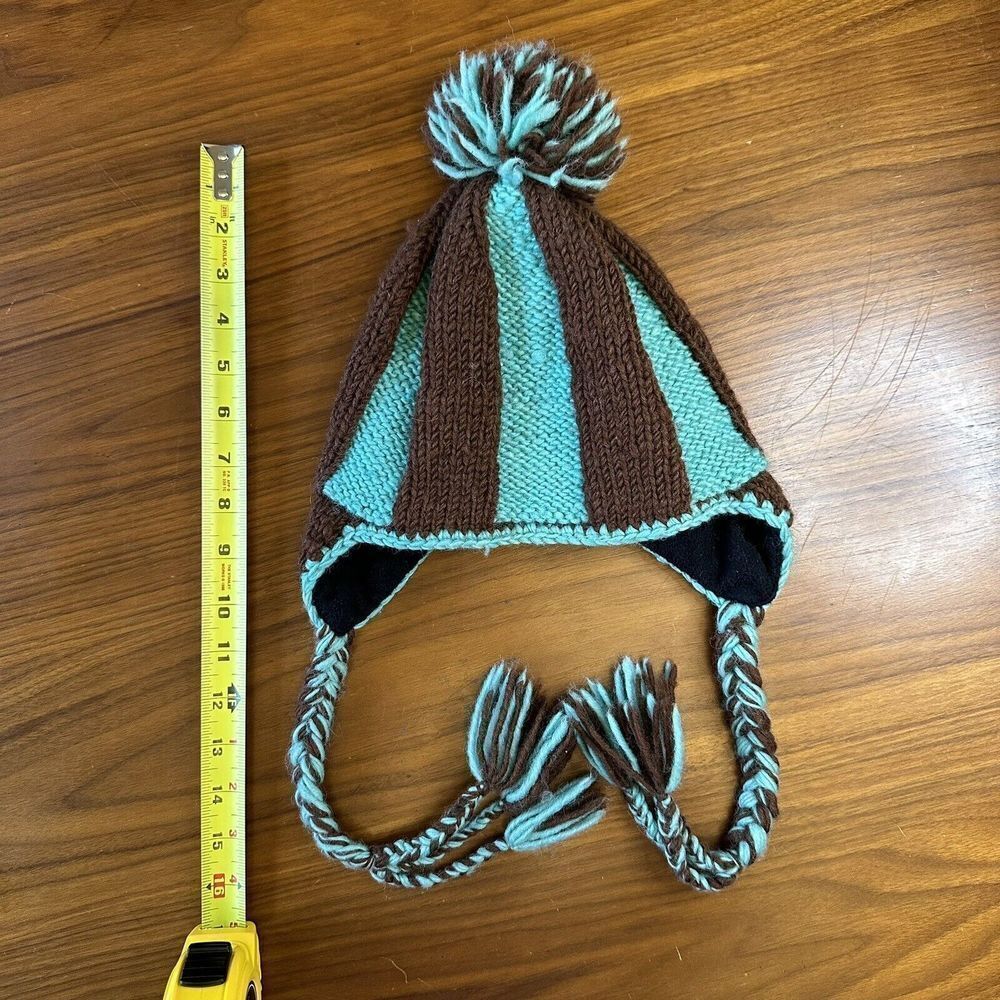 Lakhay’s Collection Wool Hat Made Nepal Fleece Lined Pom Tassle Women’s Winter